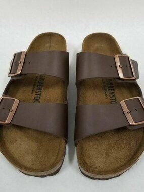 Birkenstock Arizona Dark Brown Birko-Flor Narrow Width Sandals